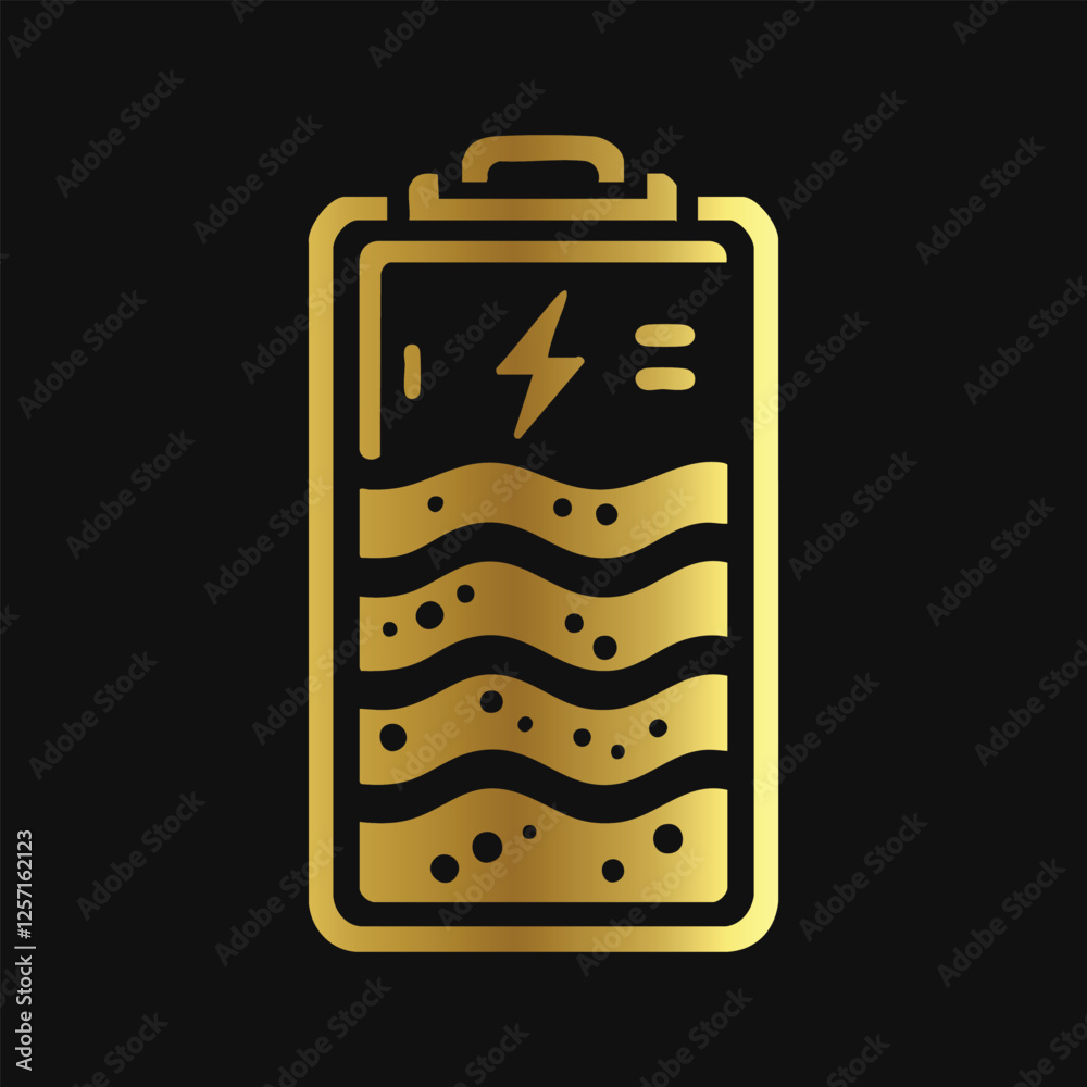 Golden Silhouette Battery Icon for Energy and Power Design
Golden Silhouette Battery Icon for Energy and Power Design