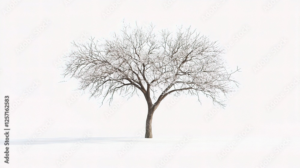 Single Tree on a White Background with Clipping Path and Alpha Channel Single Tree on a White Background with Clipping Path and Alpha Channel