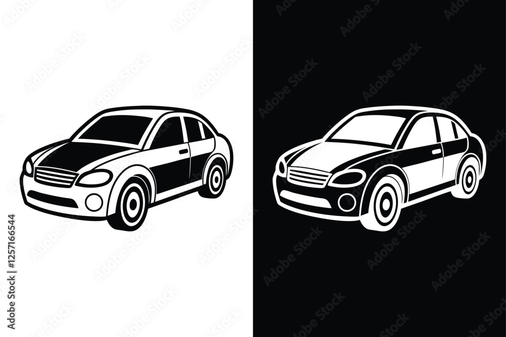 Fototapeta premium Editable Car Silhouette. Perfect for Logotypes & Graphics