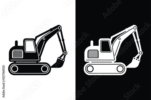 Wallpaper Mural Simple Excavator Logo. Perfect for Heavy Equipment Companies Torontodigital.ca