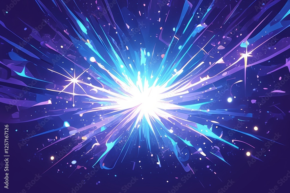 Naklejka premium Abstract cosmic flare patterns background. Featuring cosmic flare patterns and bright colors. Emphasizing depth and movement. Ideal for space and dynamic themes.