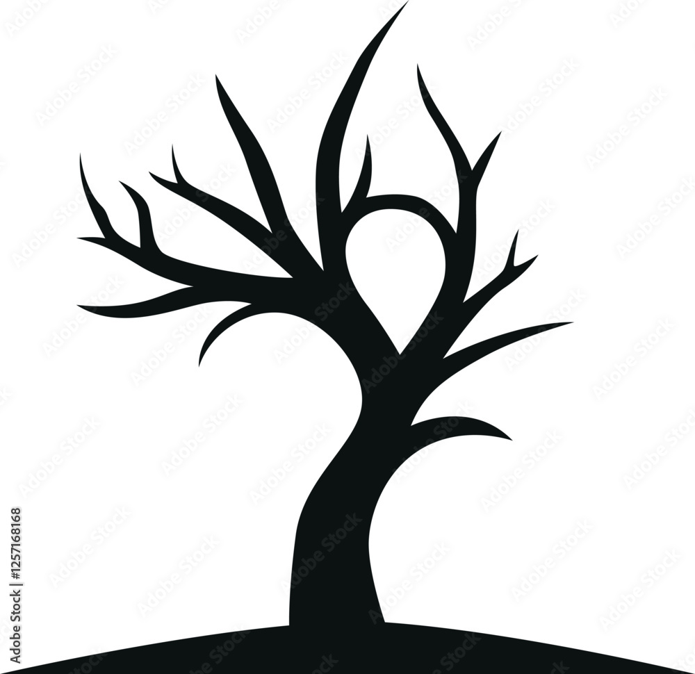 Obraz premium Silhouette Trees Vector Illustration Transparent Background