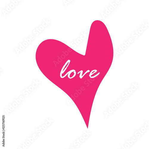 pink heart love symbol, romantic love heart design, love text heart art