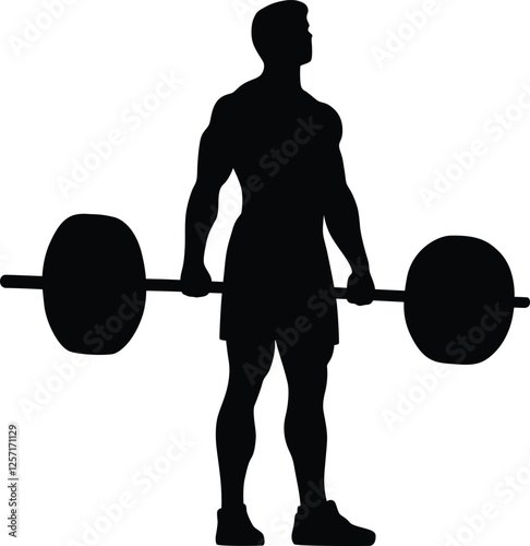 Silhouette Weightlifting/Gym/Fitness Vector Illustration Transparent Background