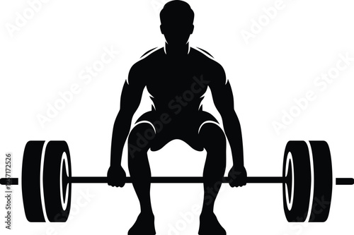 Silhouette Weightlifting/Gym/Fitness Vector Illustration Transparent Background