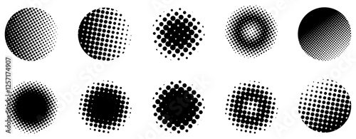 ドット　水玉　ハーフトーン　アメコミ　スクリーントーン　パターンセット