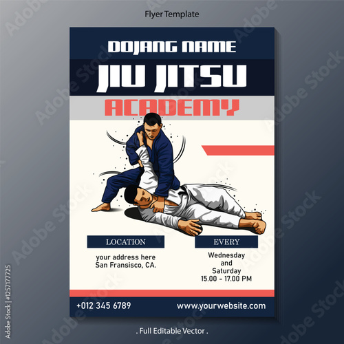 Jiujitsu academy flyer template