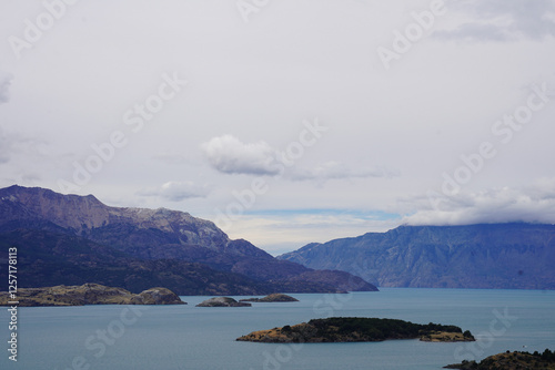 View of Puerto Río Tranquilo and General Carrera Lake, Patagonia, Chile photo