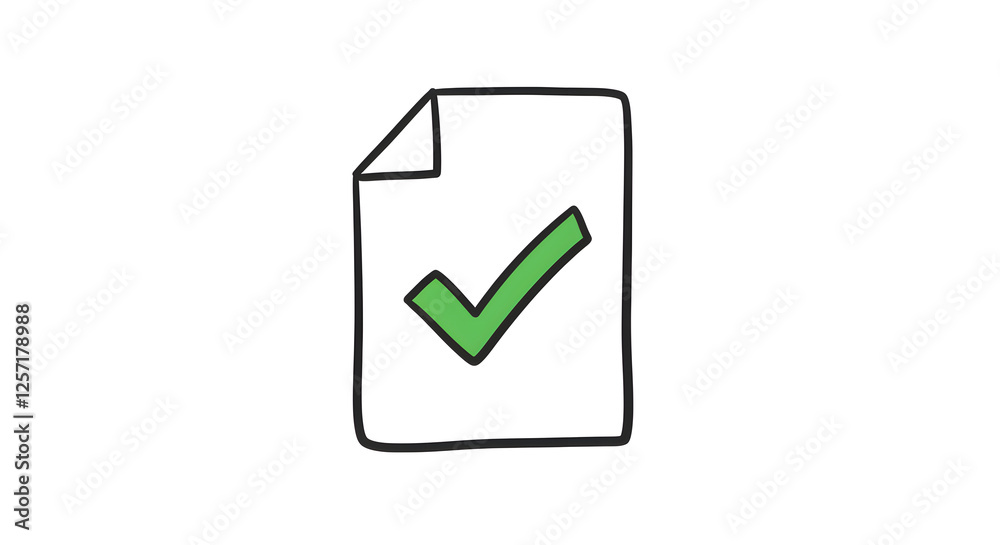 Checkmark on Document Represents Approval Confirmation or Task Completion Checkmark on Document Represents Approval Confirmation or Task Completion