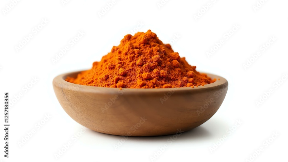 tandoori masala placed in a rustic wooden bowl, isolated on a pure white background with a precise clipping path tandoori masala placed in a rustic wooden bowl, isolated on a pure white background with a precise clipping path