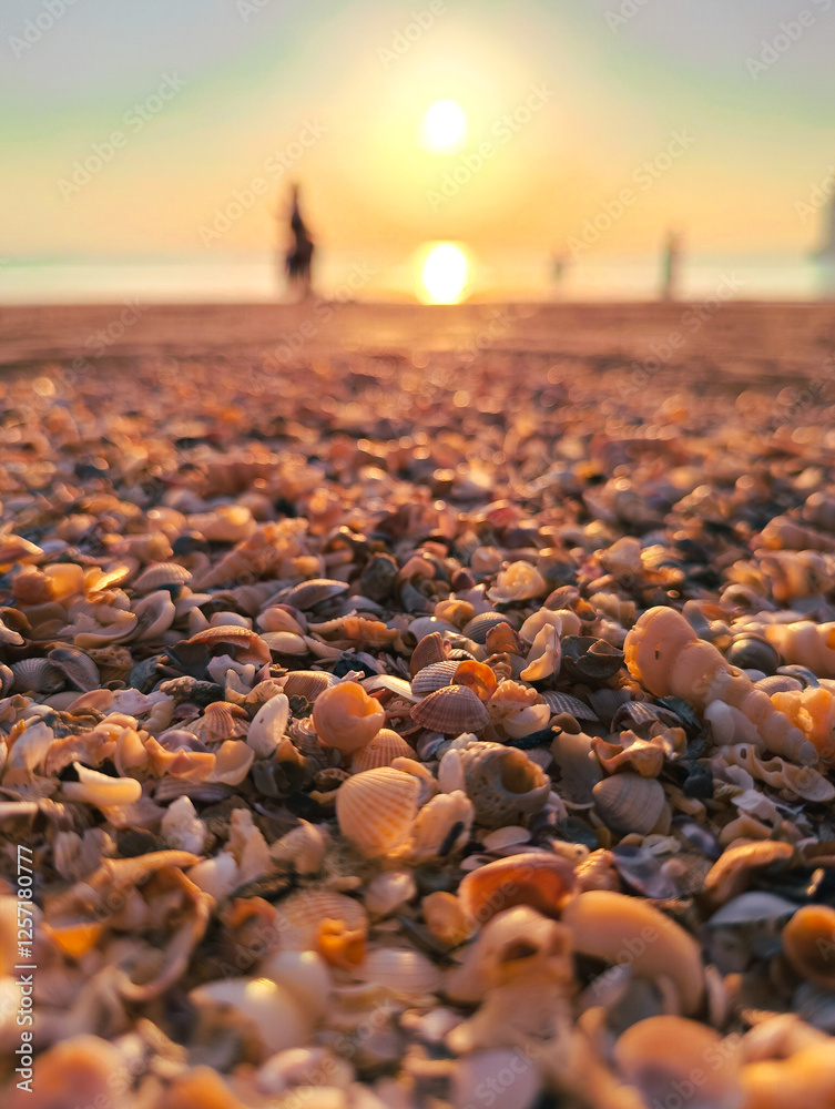 Obraz premium Seashell on Beach During Sunset