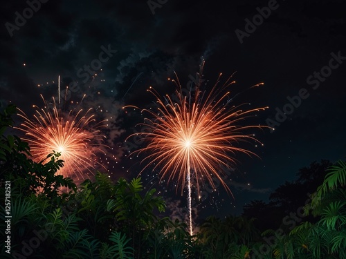 fireworks in the night sky photo