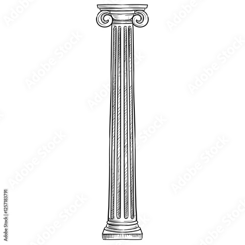greek and roman columns handdrawn illustration