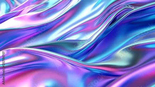 Wallpaper Mural Abstract video of flowing, iridescent fabric with a close-up angle, showcasing vibrant blues and purples in a fluid, wave-like motion. Torontodigital.ca