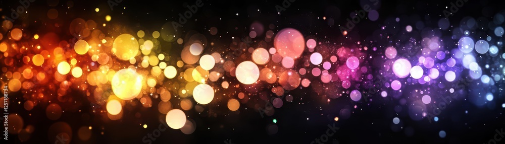 Colorful lights glowing on a black background creating an abstract visual display Colorful lights glowing on a black background creating an abstract visual display