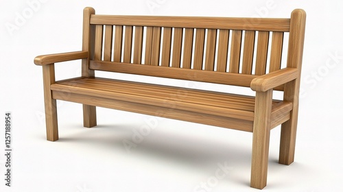 Wallpaper Mural Isolated Wooden Park Bench on White Background for Stock Photography Torontodigital.ca
