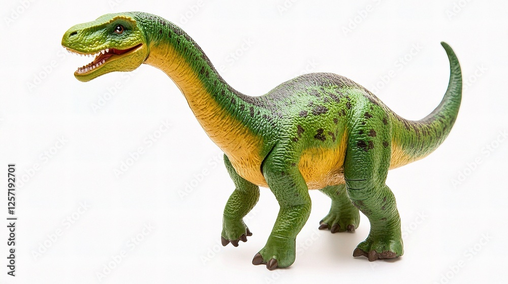 Obraz premium Soft Toy Dinosaur Isolated on White Background for Display Purposes