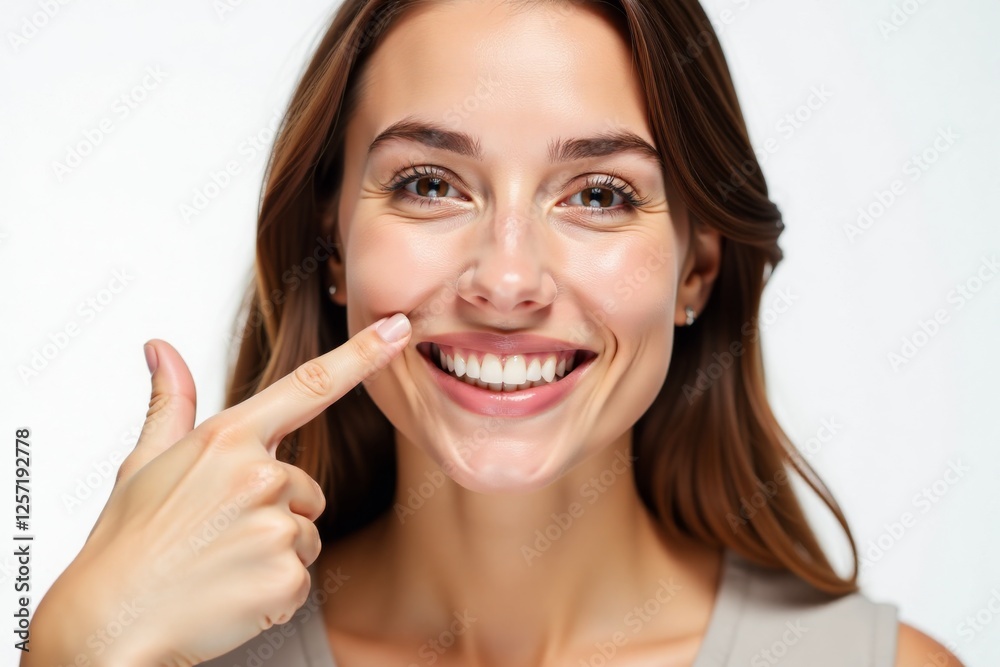 Young woman showing off her white teeth. Smiling brightly, showcasing healthy and beautiful smile. Ideal for dental, health, and beauty themes. Young woman showing off her white teeth. Smiling brightly, showcasing healthy and beautiful smile. Ideal for dental, health, and beauty themes.