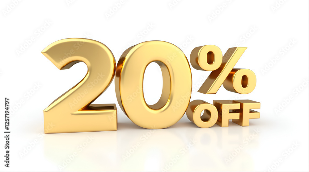 20% Off Golden 3D Text for Sale and Discount Promotions 20% Off Golden 3D Text for Sale and Discount Promotions