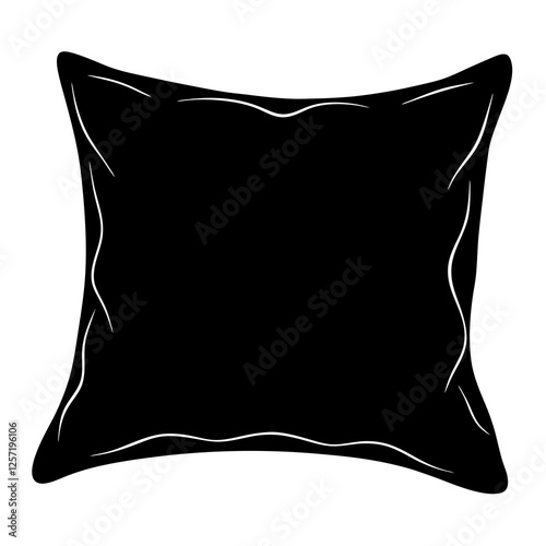 Pillow silhouette white background