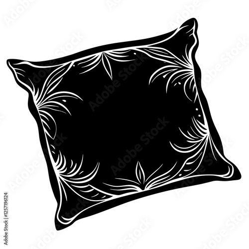 Pillow silhouette white background