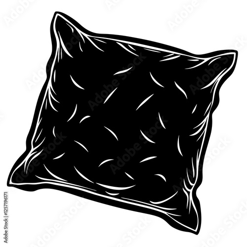 Pillow silhouette white background