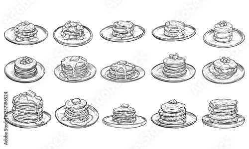 american pancakes handdrawn collection