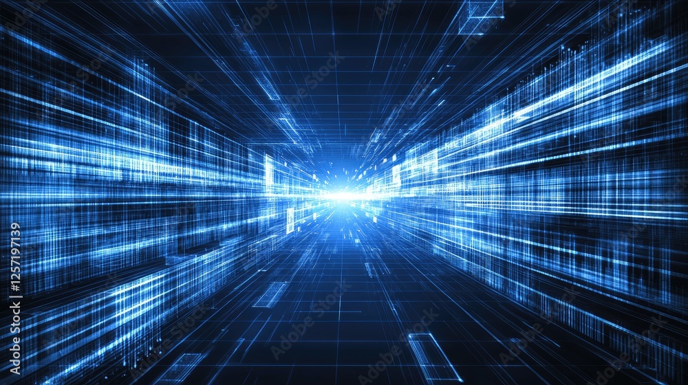 Digital data stream, futuristic tunnel, glowing light, speed, technology background, website banner Digital data stream, futuristic tunnel, glowing light, speed, technology background, website banner