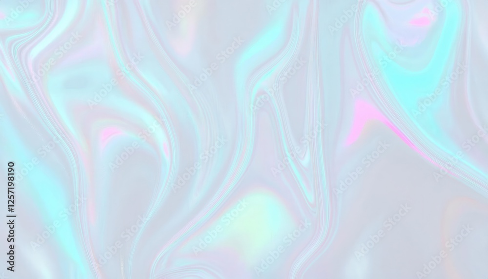 Obraz premium soft iridescent pastel holographic swirl texture for digital design, background, and dreamy aesthetic visuals
