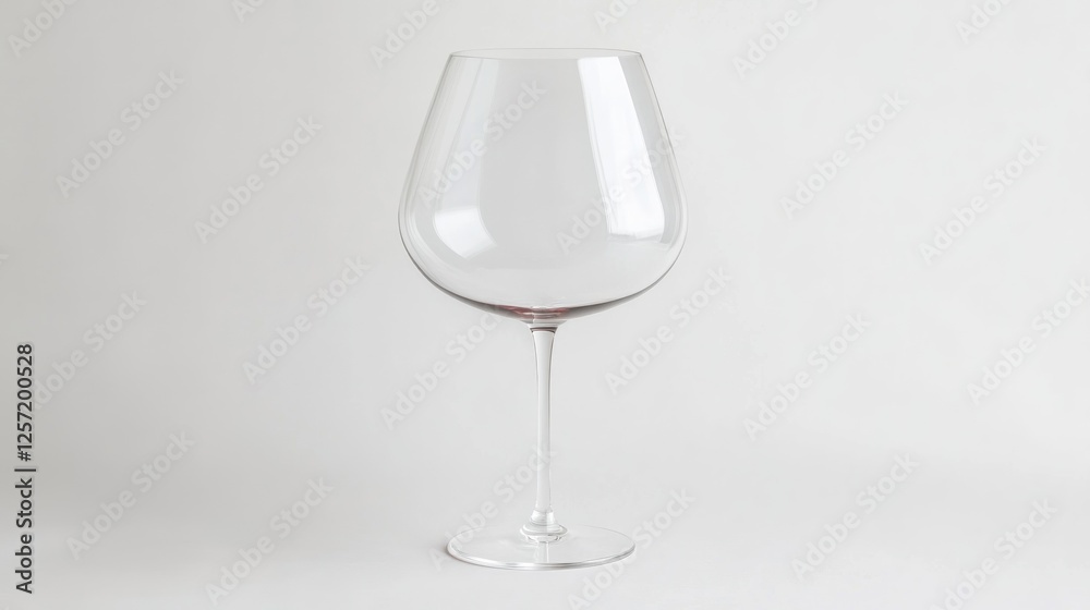 Empty Large Wine Glass Against Plain Background Empty Large Wine Glass Against Plain Background
