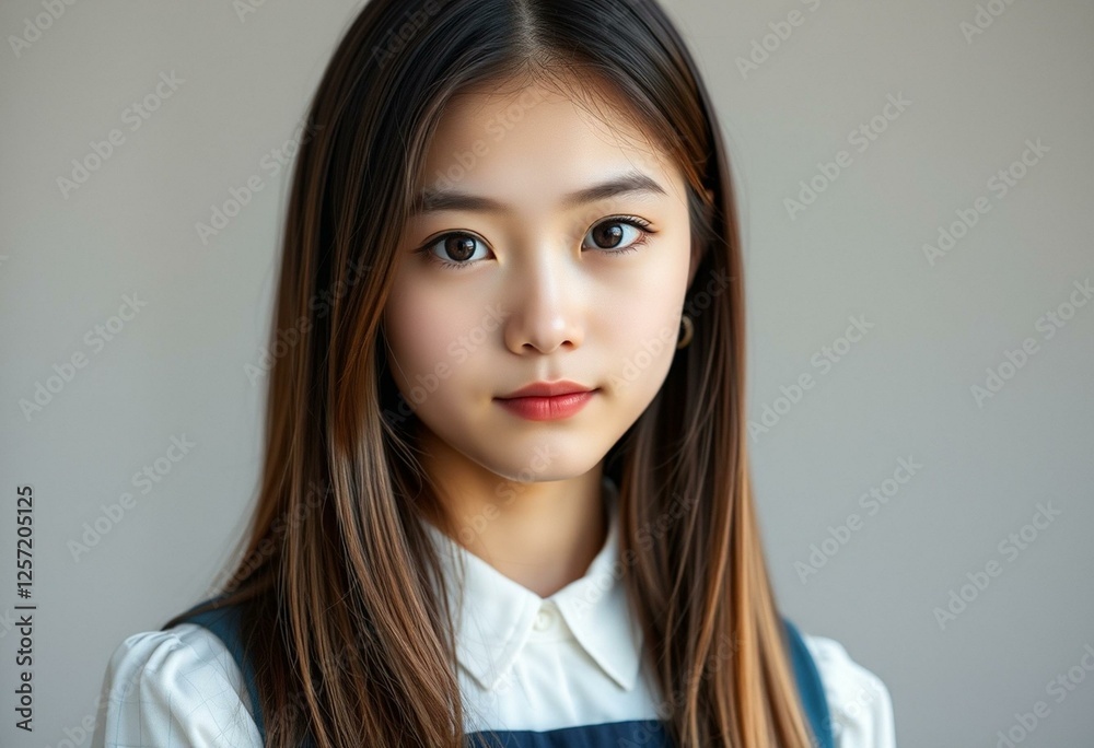Photorealistic portrait of a young female student Photorealistic portrait of a young female student
