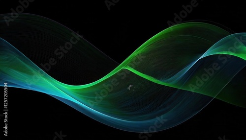 abstract neon wave flow on black background, digital light art for modern tech design and creative presentation