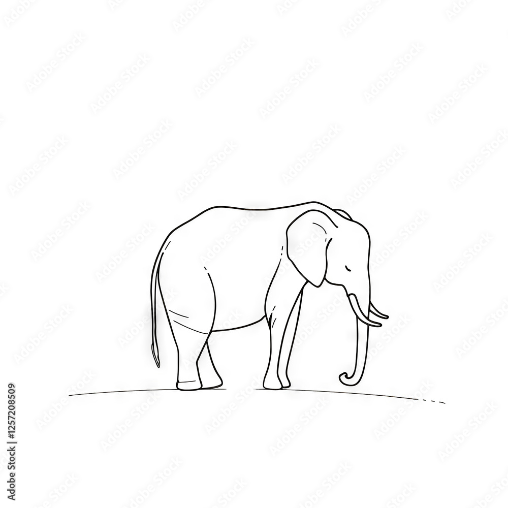Fototapeta premium Night Elephant Reflection: A Serene African Night