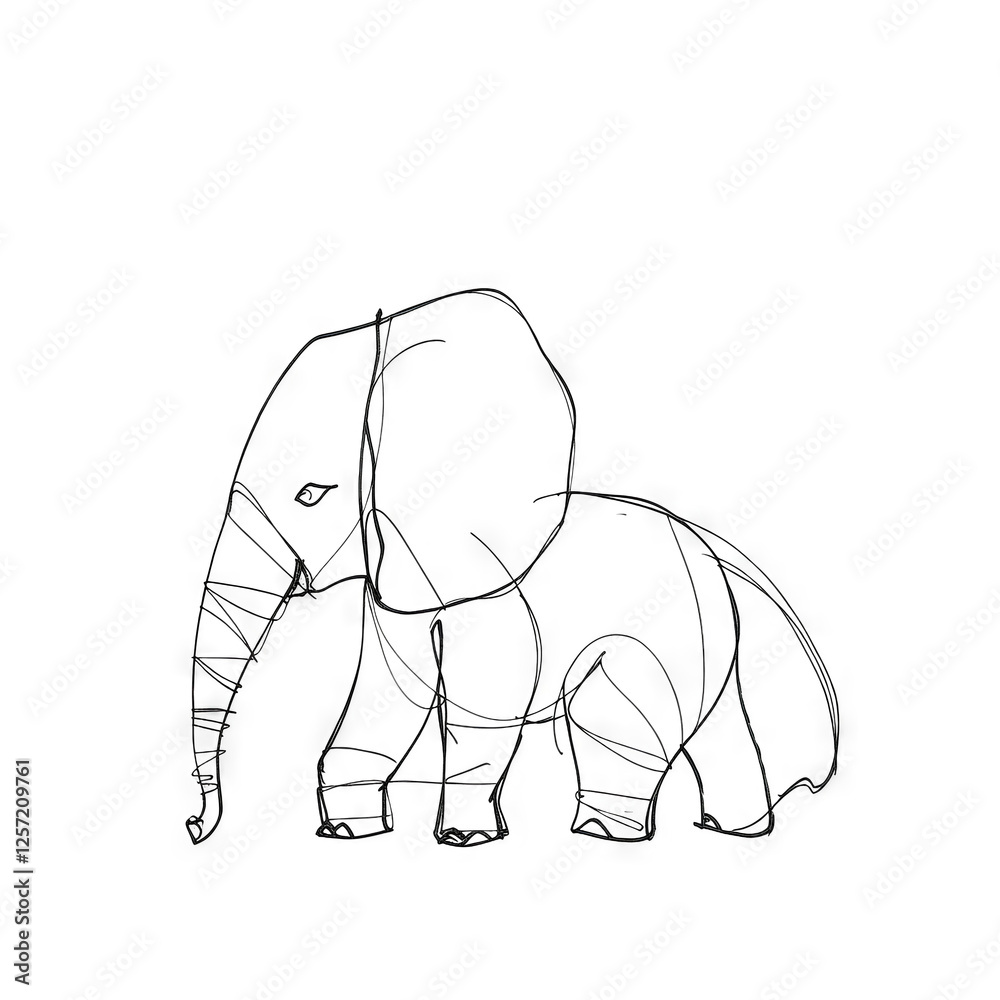 Fototapeta premium Abstract Elephant Silhouette in a Dark Background