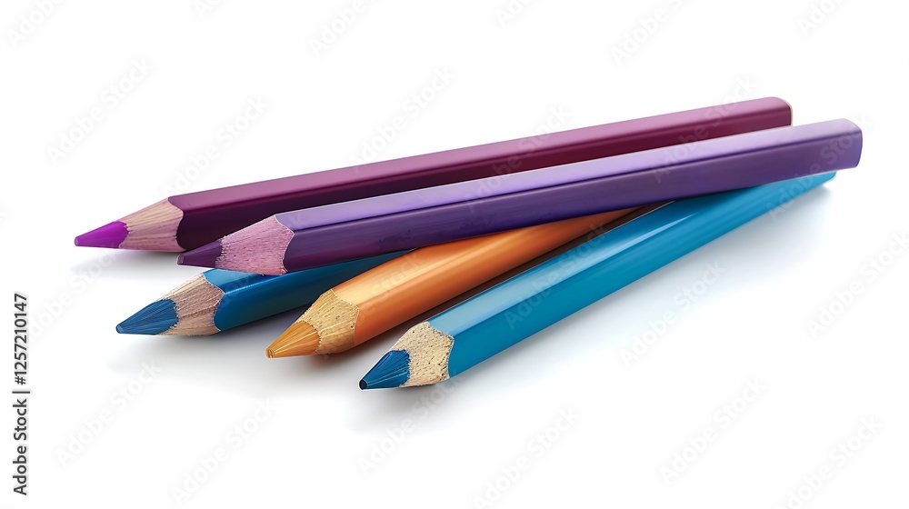 Colored pencils isolated on white background Colored pencils isolated on white background