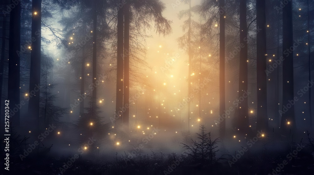 A forest background image showcasing A mystical forest with tall trees, misty air, and glowing fireflies creating an ethereal atmosphere A forest background image showcasing A mystical forest with tall trees, misty air, and glowing fireflies creating an ethereal atmosphere