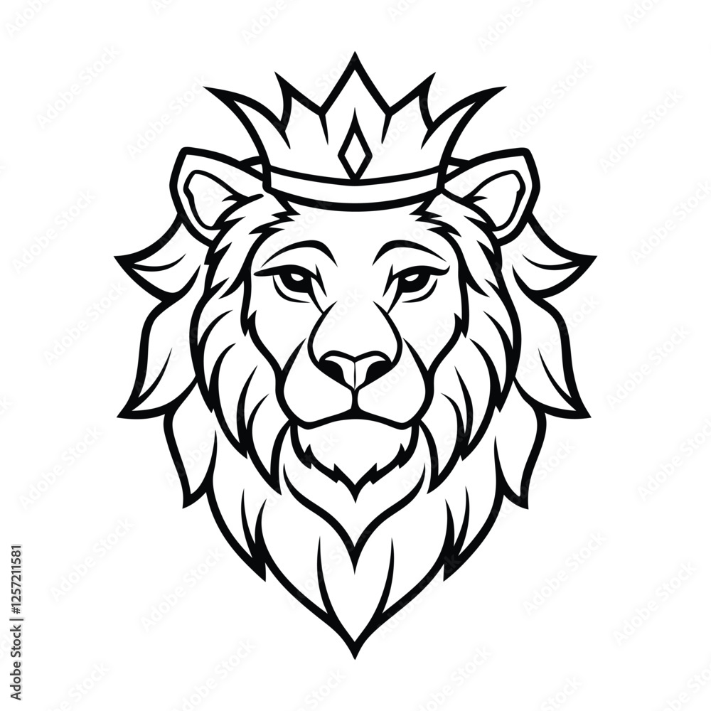 a king lion head vector illustration a king lion head vector illustration
