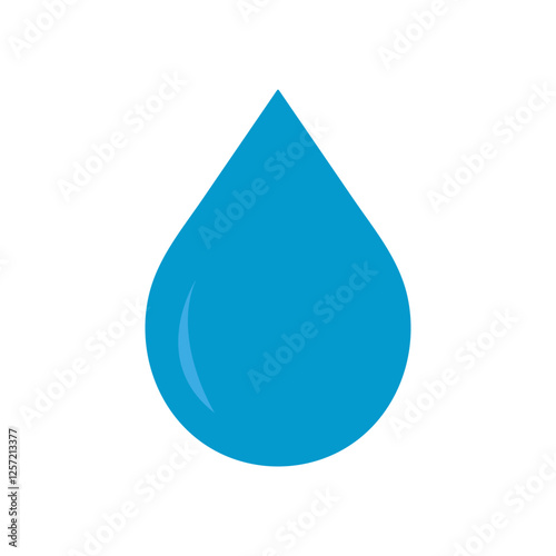 Blue Water Drop Icon – Simple Vector Symbol for Liquid, Hydration, and Nature