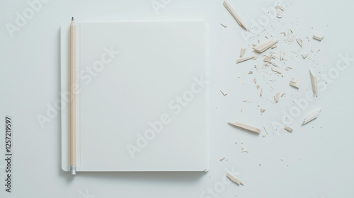 Blank Notebook and Pencil S...