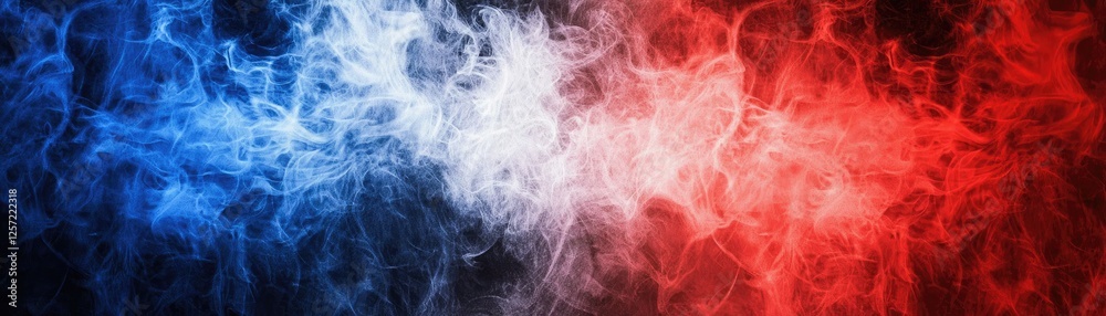 Obraz premium Red and blue smoke swirls, abstract background (1)
