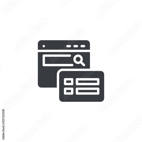 A highlighted search result box vector icon
