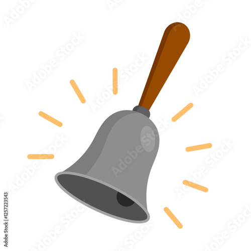ringing hand bell flat icon vector illustration isolated on white background
