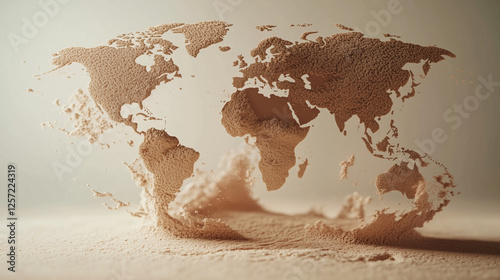砂でできた世界地図