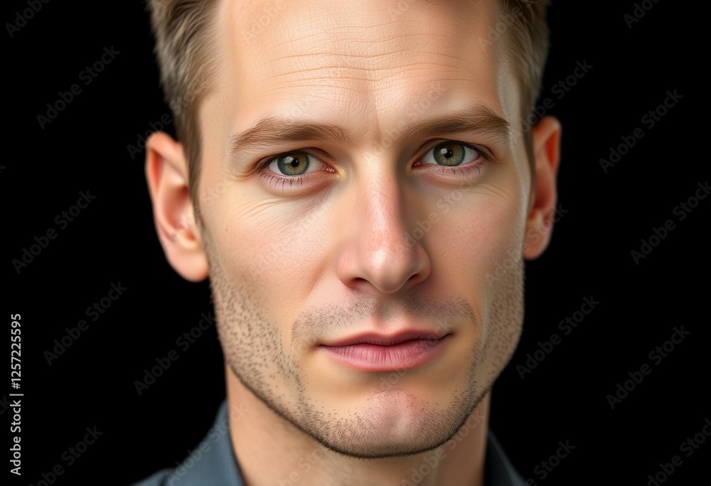 Obraz premium Male portrait on black background