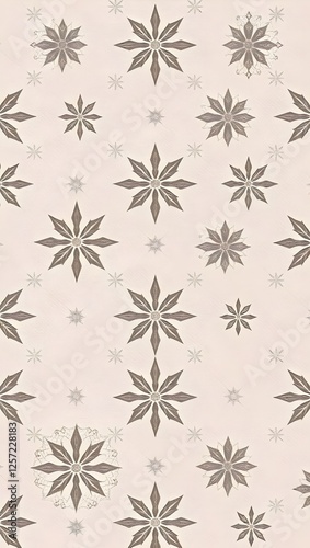 Delicate snowflake pattern serves as an elegant wallpaper for mobile and smartphone devices in soft neutral tones