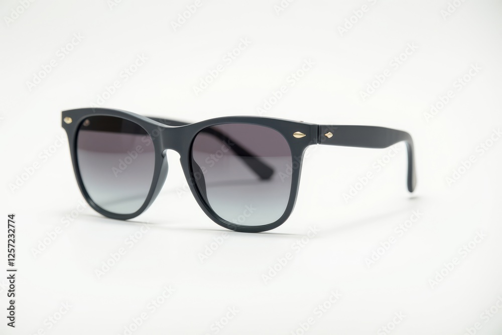 Stylish black sunglasses with gradient lenses on a light background Stylish black sunglasses with gradient lenses on a light background