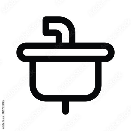 Illustration vector graphic icon of Sink. Outline Style Icon. Furniture Themed Icon. Vector illustration isolated on white background. Perfect for website or application design.
