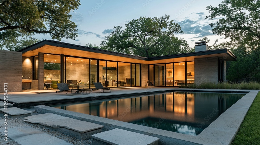 Fototapeta premium Modern architecture showcasing a 21st-century design house