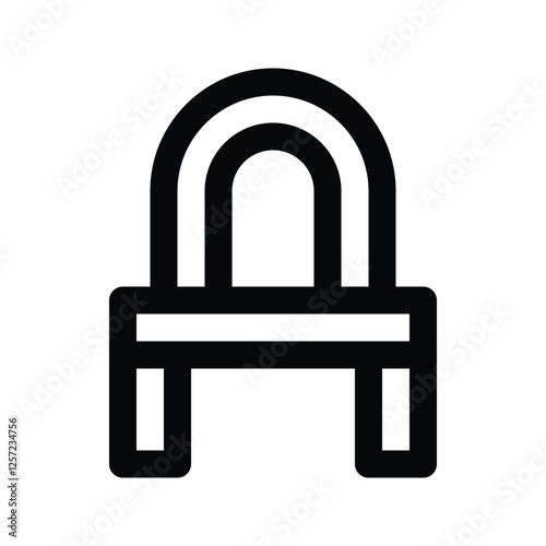 Illustration vector graphic icon of Vanity Table. Outline Style Icon. Furniture Themed Icon. Vector illustration isolated on white background. Perfect for website or application design.