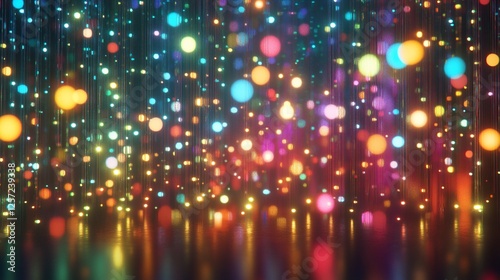 Vibrant Colorful Lights Abstract Background: A Dazzling Display of Sparkling Bokeh